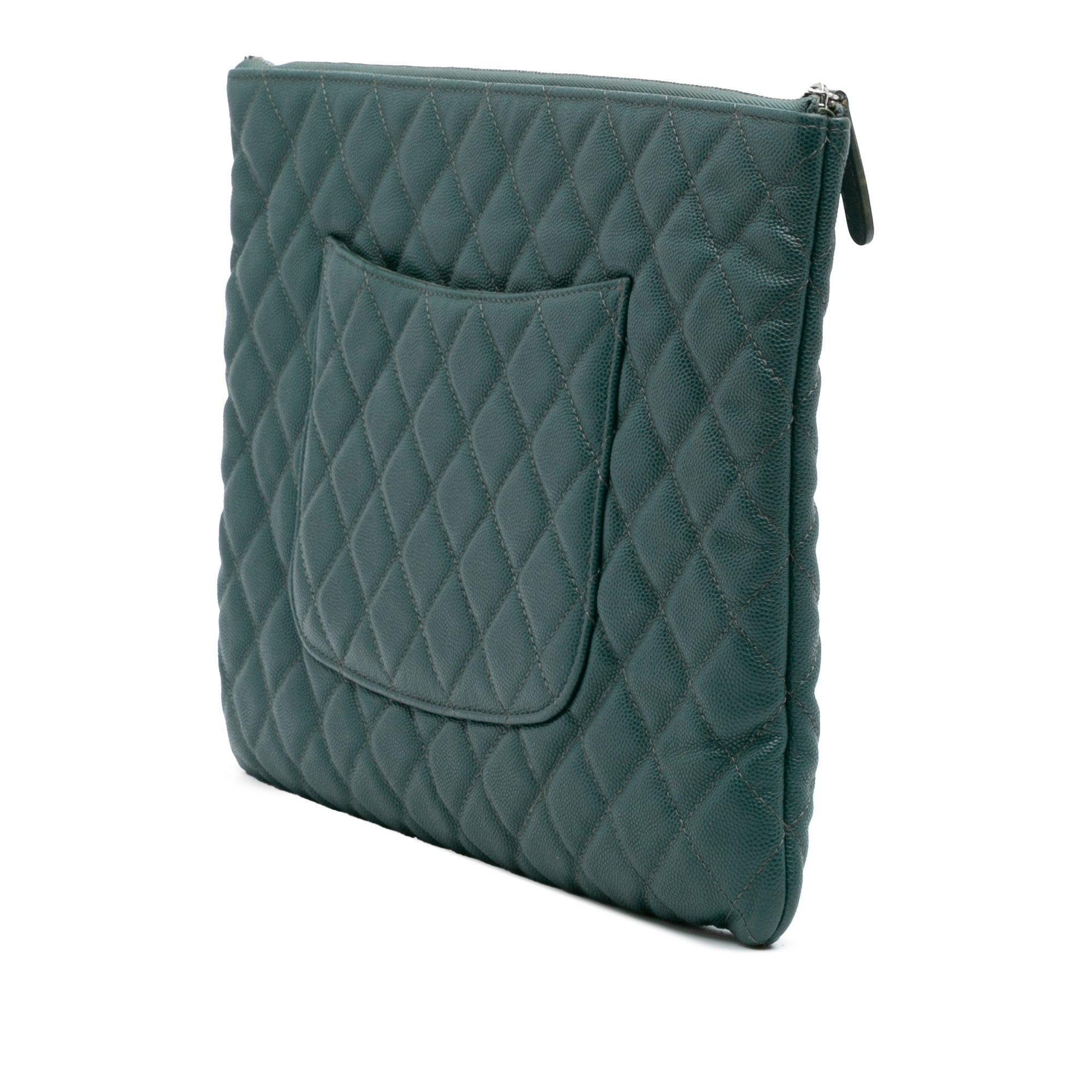 Large Quilted Caviar O Case Clutch
