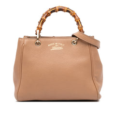 Mini Calfskin Bamboo Shopper Satchel