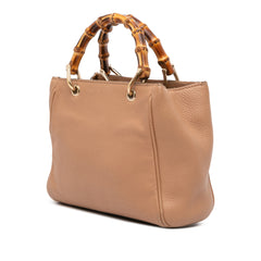 Mini Calfskin Bamboo Shopper Satchel