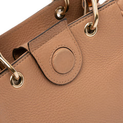 Mini Calfskin Bamboo Shopper Satchel