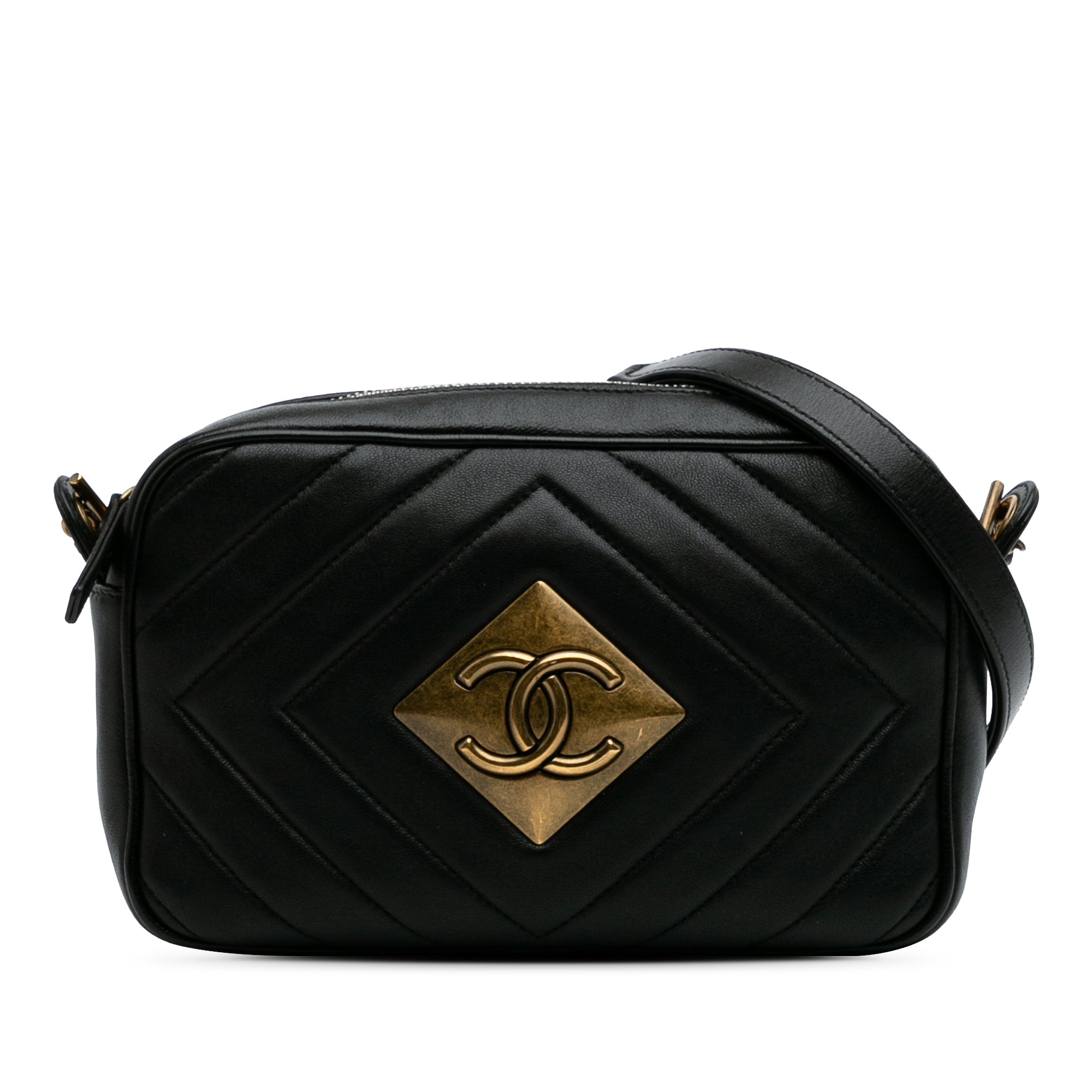 Chevron Lambskin Pyramid CC Camera Bag