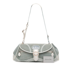 John Galliano Diorissimo Trimmed Canvas Shoulder Bag