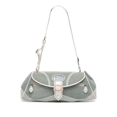 John Galliano Diorissimo Trimmed Canvas Shoulder Bag
