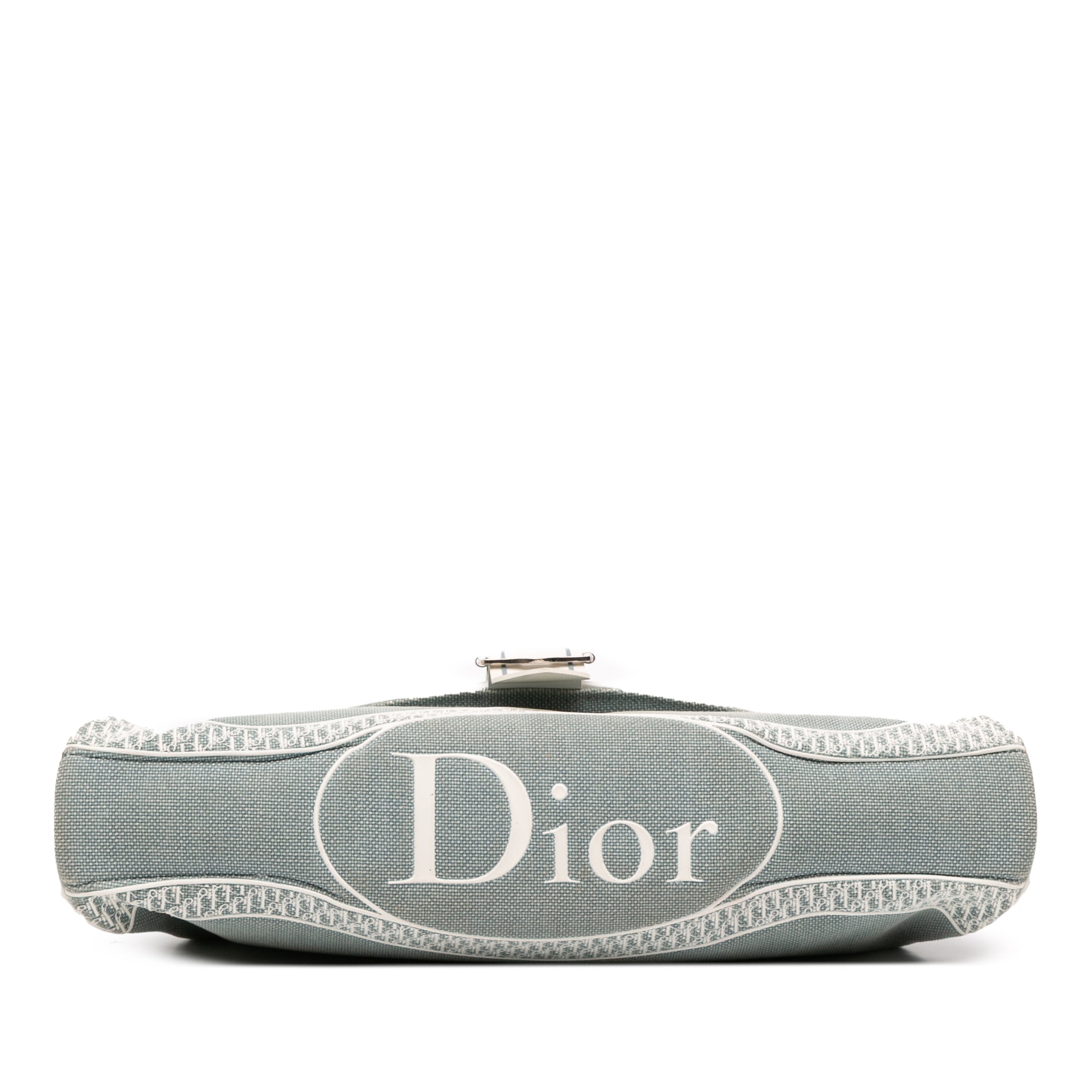 John Galliano Diorissimo Trimmed Canvas Shoulder Bag