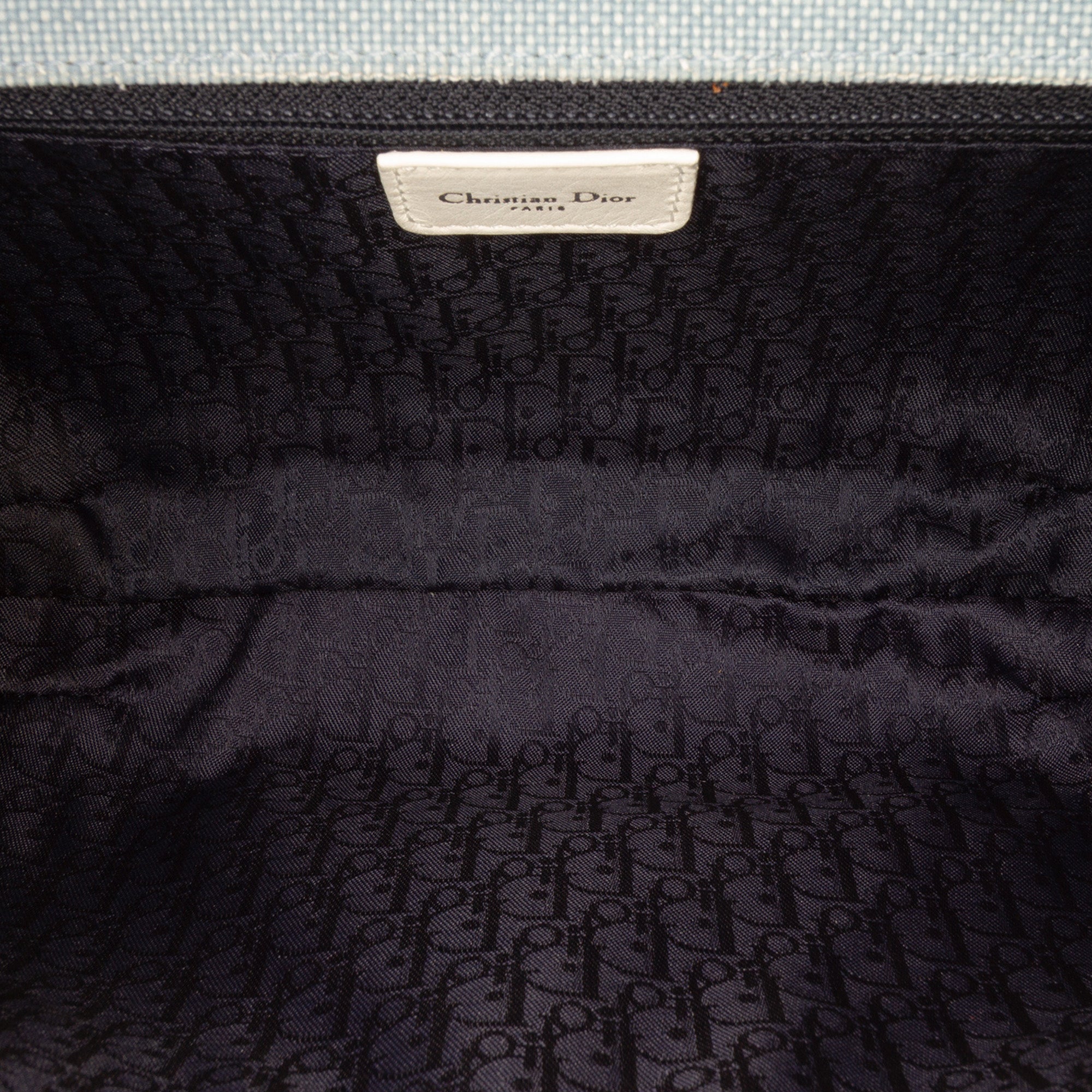 John Galliano Diorissimo Trimmed Canvas Shoulder Bag