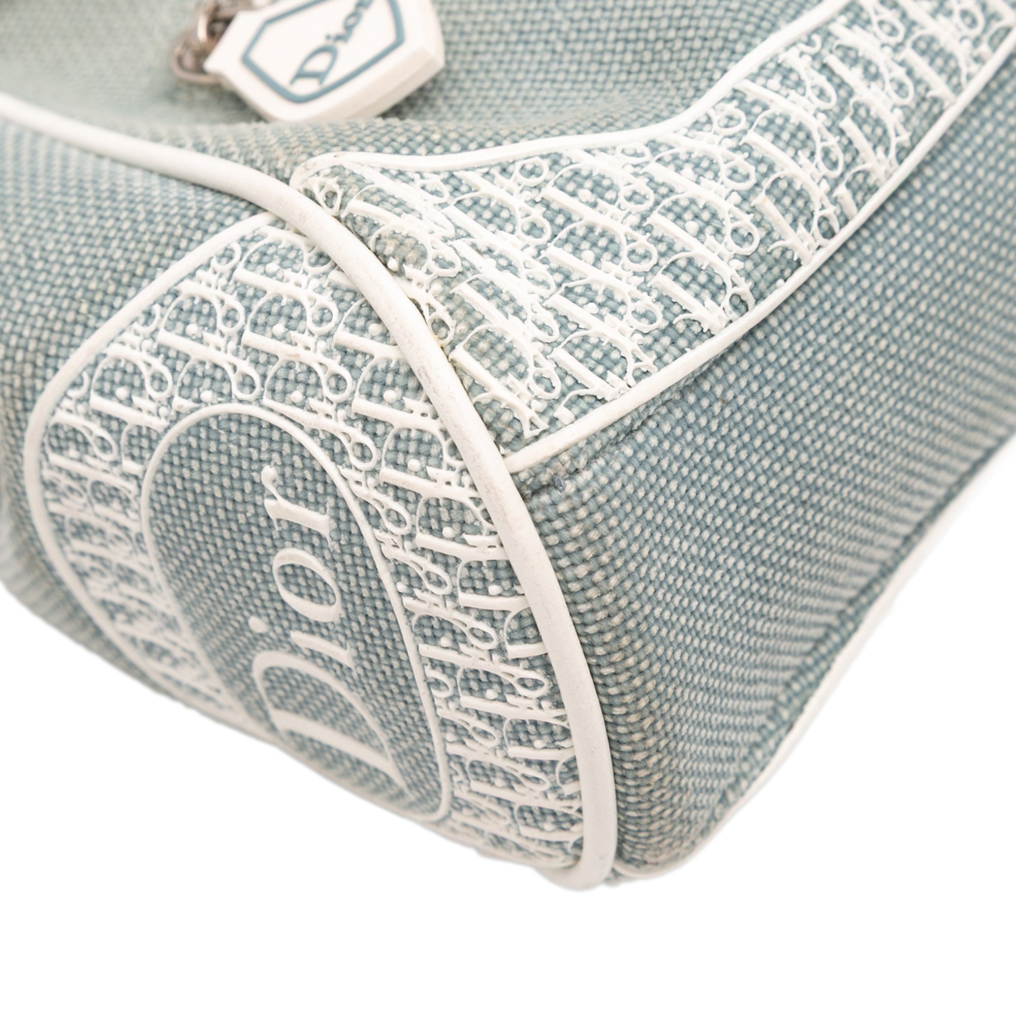 John Galliano Diorissimo Trimmed Canvas Shoulder Bag