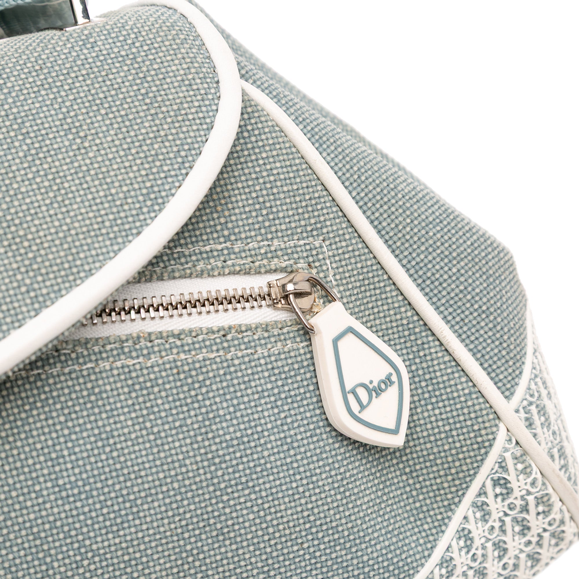 John Galliano Diorissimo Trimmed Canvas Shoulder Bag