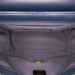 Mini CC Quilted Calfskin Round Moon Messenger Flap