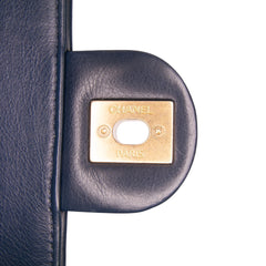 Mini CC Quilted Calfskin Round Moon Messenger Flap