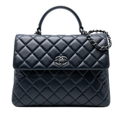 Large Lambskin Trendy CC Top Handle Flap