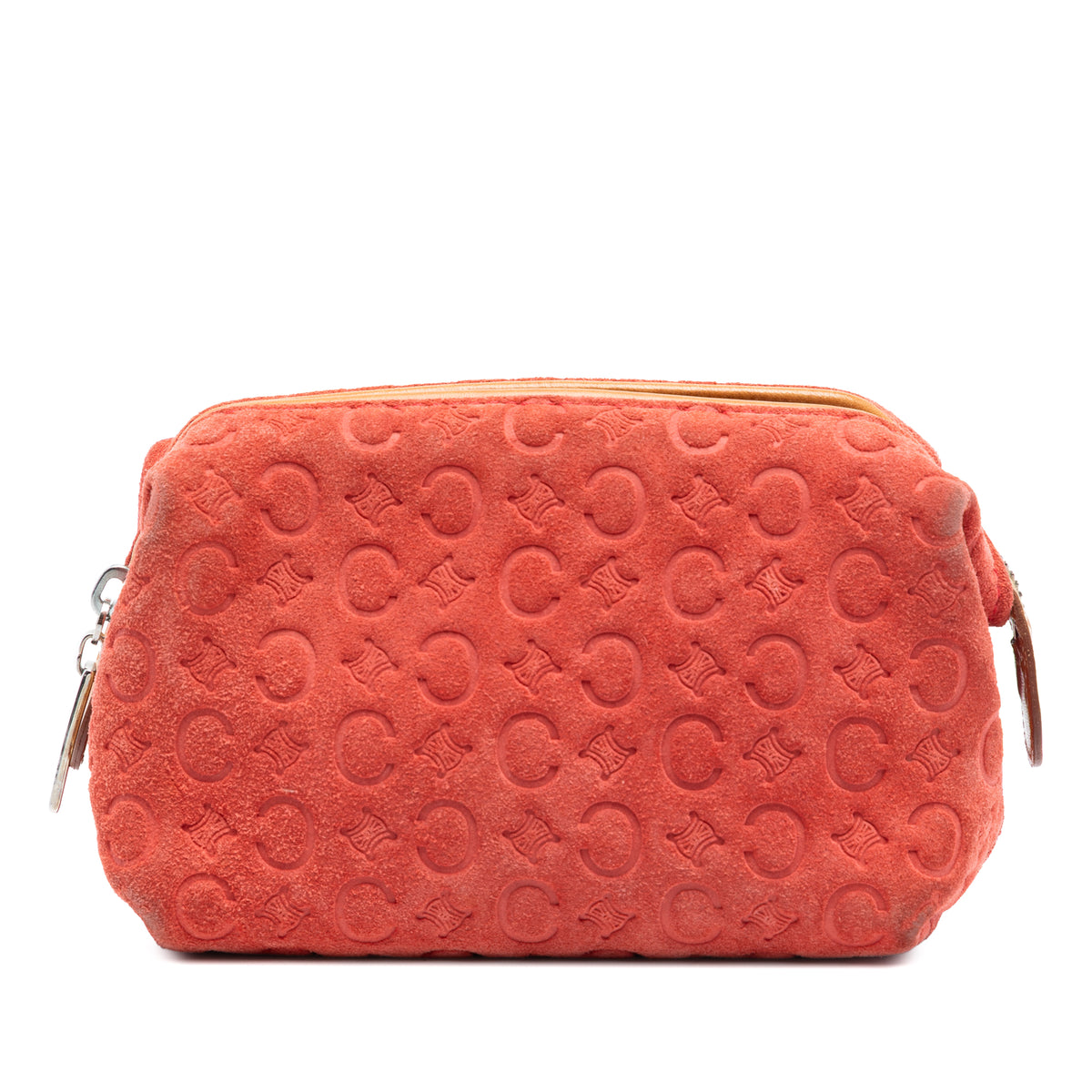 C Macadam Suede Pouch