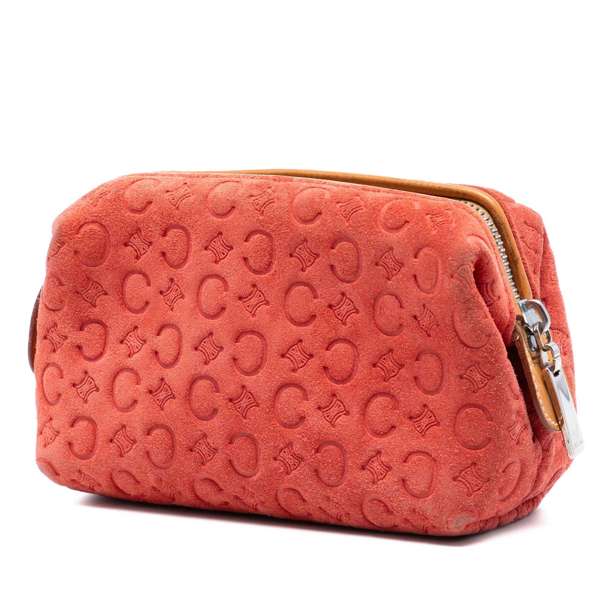 C Macadam Suede Pouch