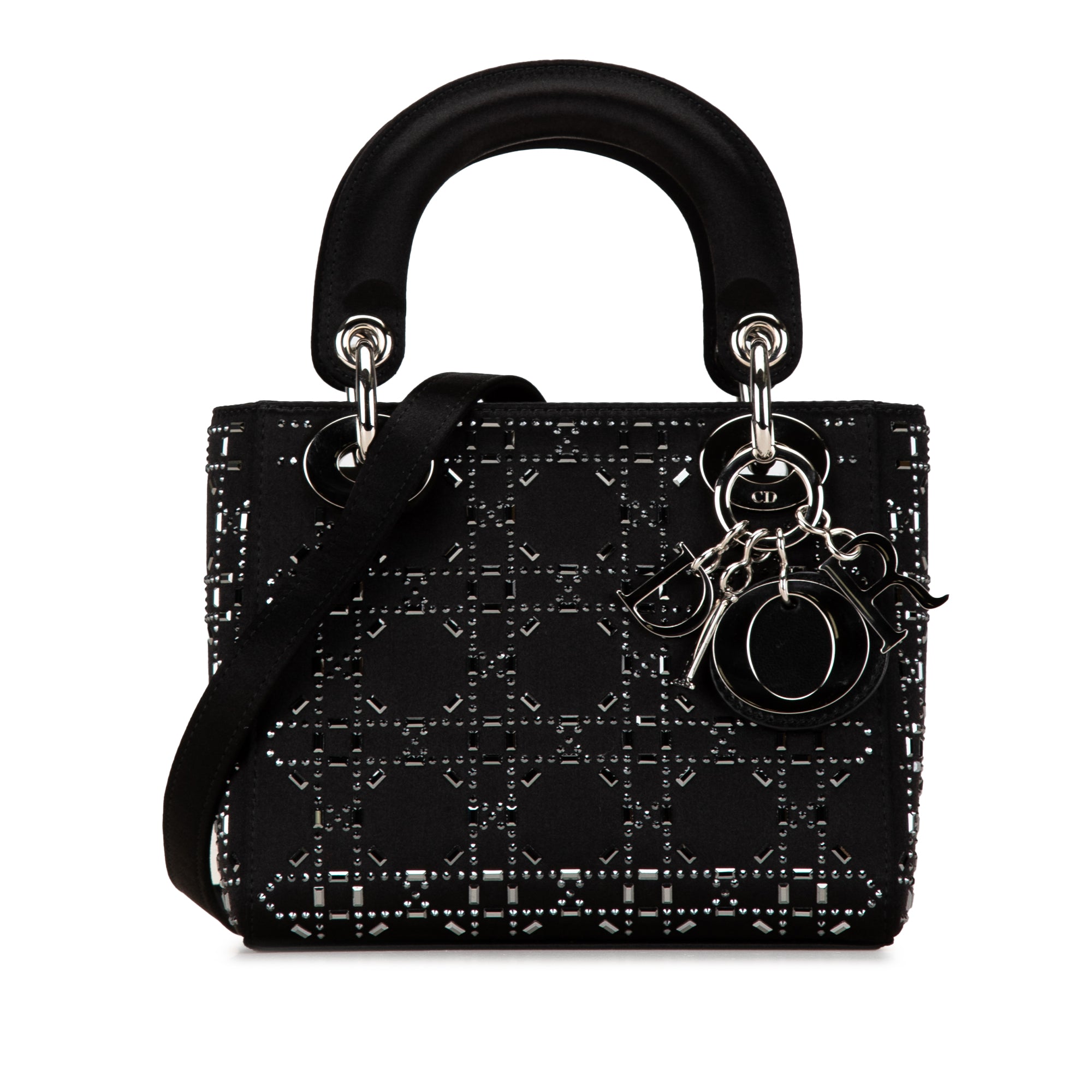 Mini Satin Cannage Strass Crystal Embellished Lady Dior