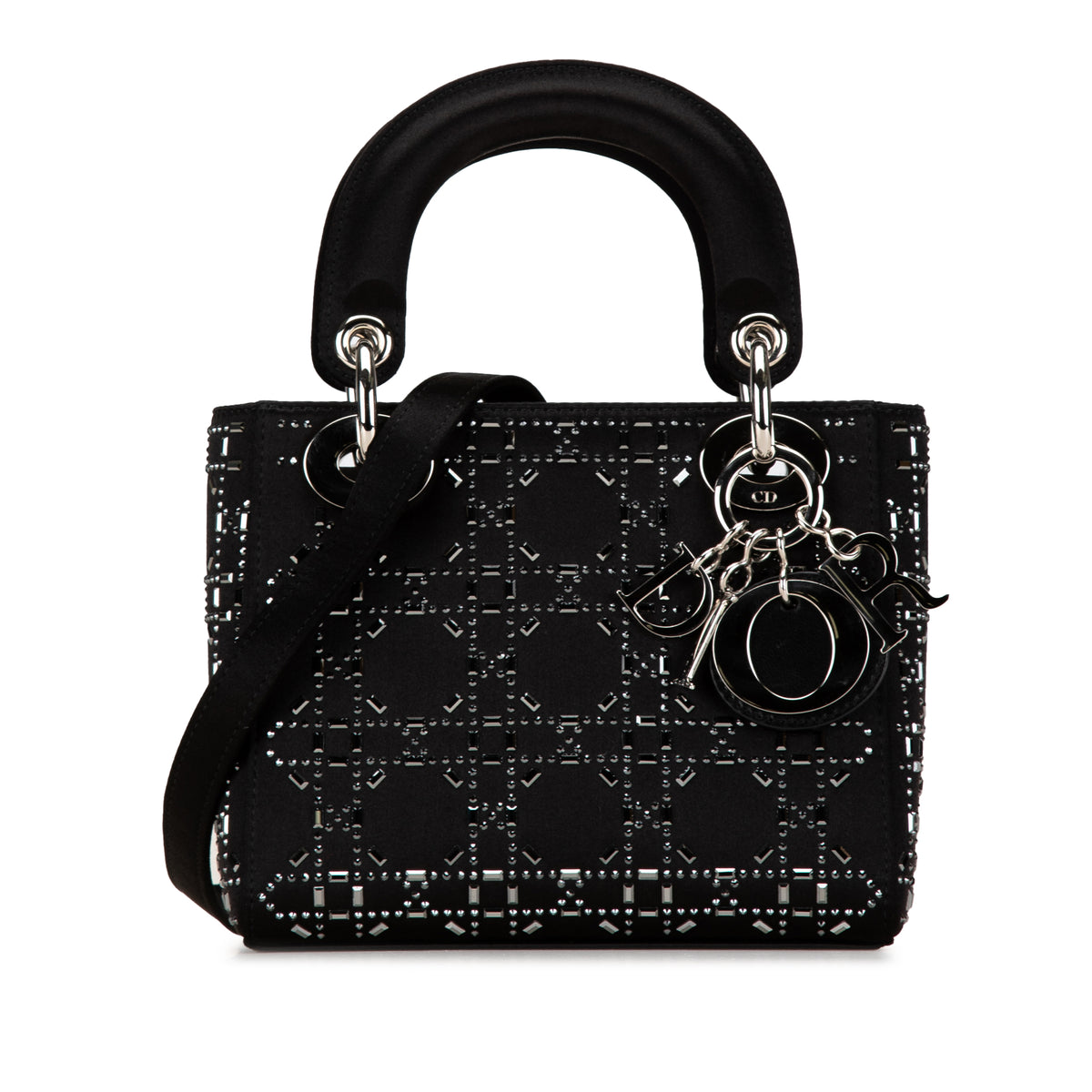 Mini Satin Cannage Strass Crystal Embellished Lady Dior