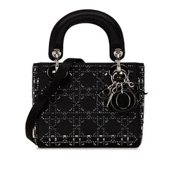 Mini Satin Cannage Strass Crystal Embellished Lady Dior