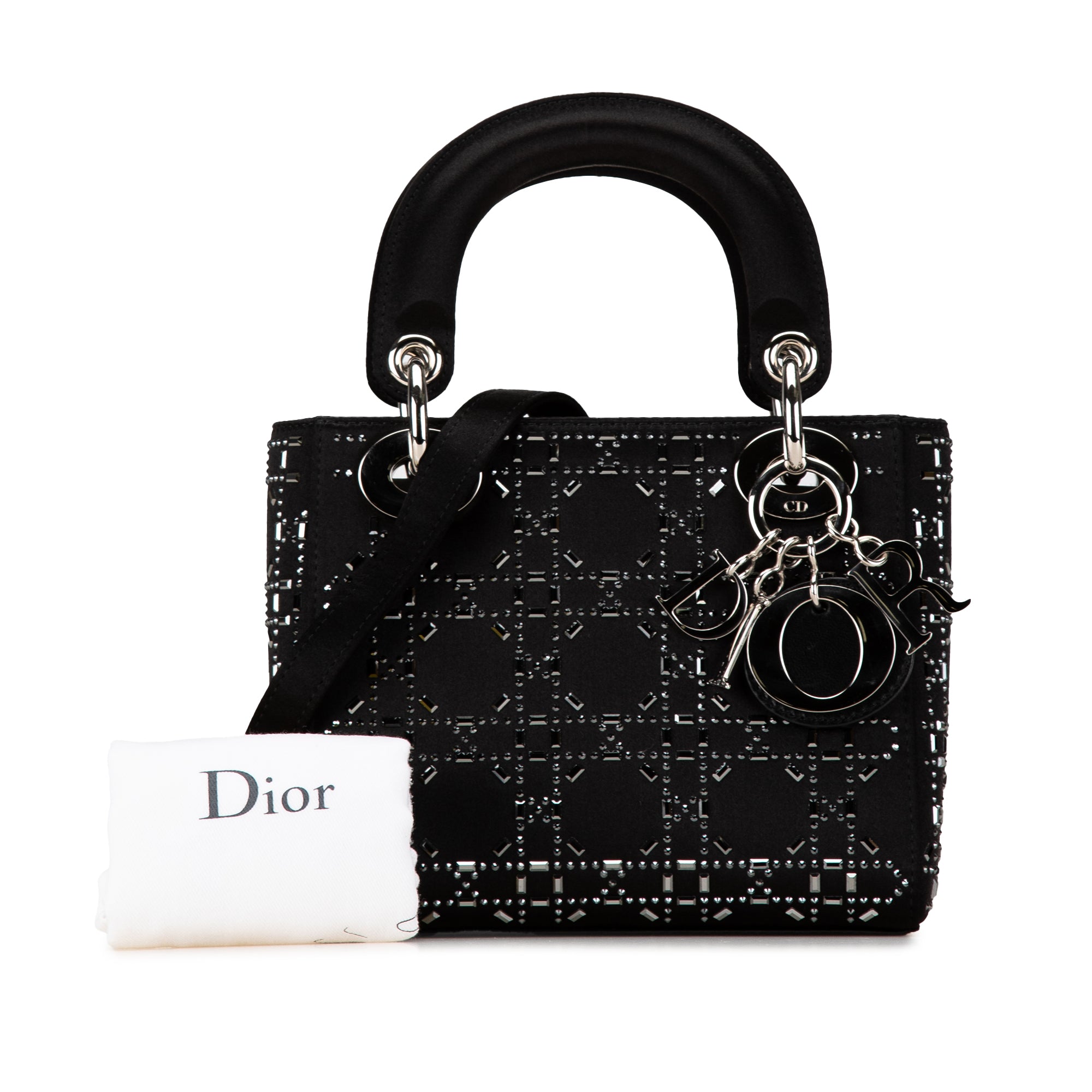 Mini Satin Cannage Strass Crystal Embellished Lady Dior