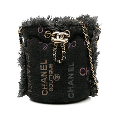 Mini Denim Mood Bucket with Chain