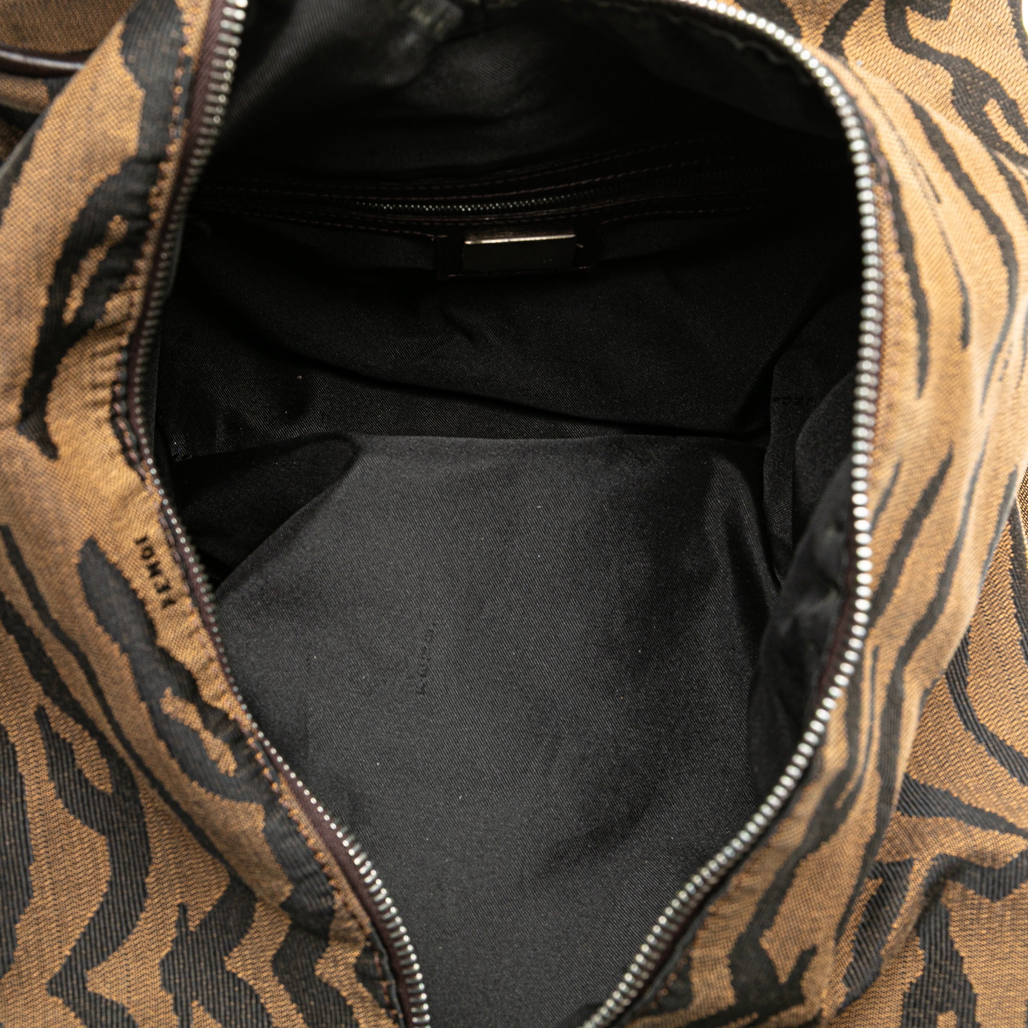 Tiger Print Canvas Shoulder Bag