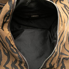 Tiger Print Canvas Shoulder Bag