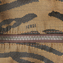 Tiger Print Canvas Shoulder Bag
