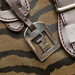 Tiger Print Canvas Shoulder Bag