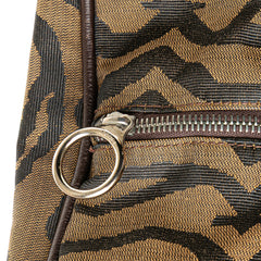 Tiger Print Canvas Shoulder Bag