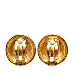 Gold Plated CC Date Clip On Earrings