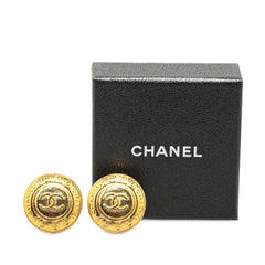 Gold Plated CC Date Clip On Earrings
