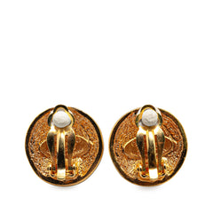 Gold Plated Logo Clip On Earrings