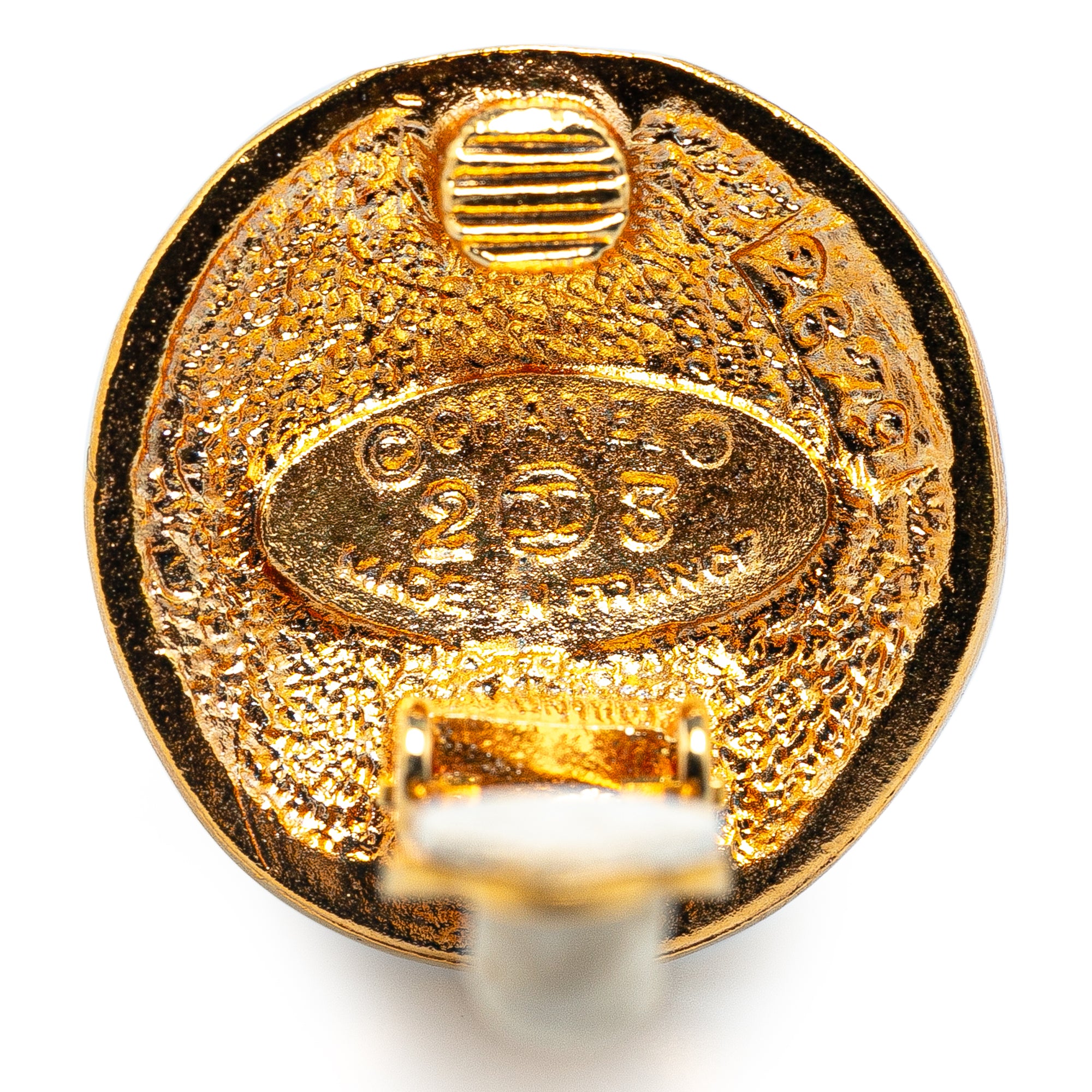 Gold Plated Logo Clip On Earrings