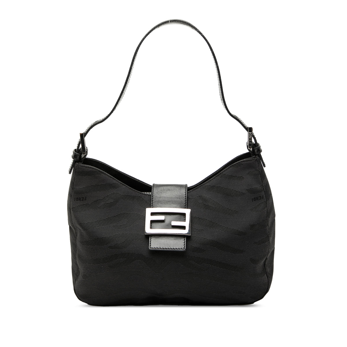 FF Zebra Print Canvas Shoulder Bag