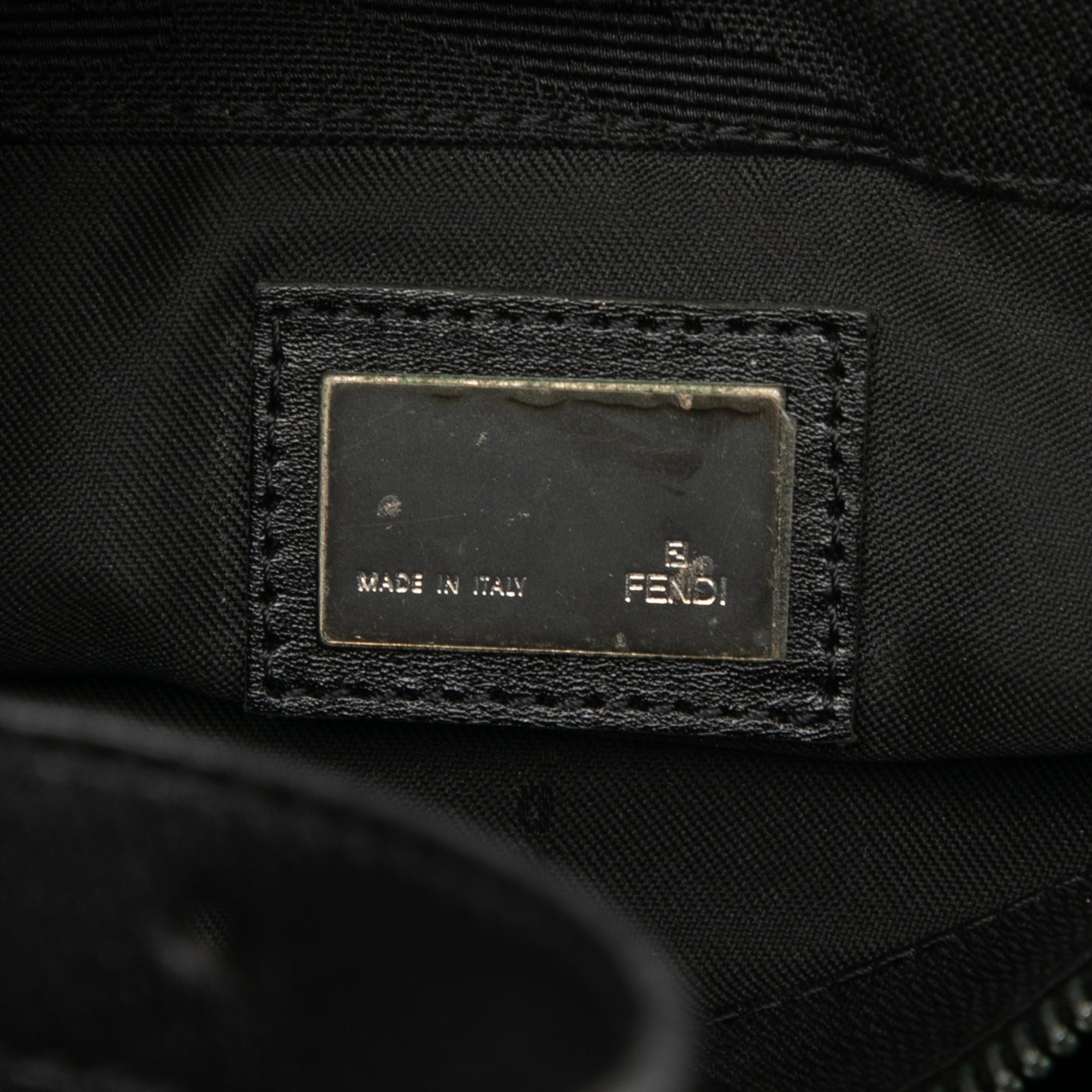 FF Zebra Print Canvas Shoulder Bag