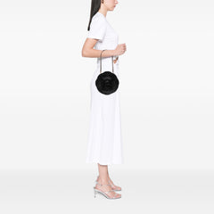 Lambskin and Satin Camellia Flower Evening Bag
