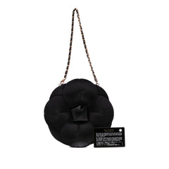 Lambskin and Satin Camellia Flower Evening Bag