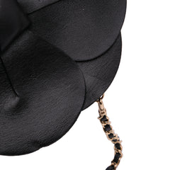 Lambskin and Satin Camellia Flower Evening Bag