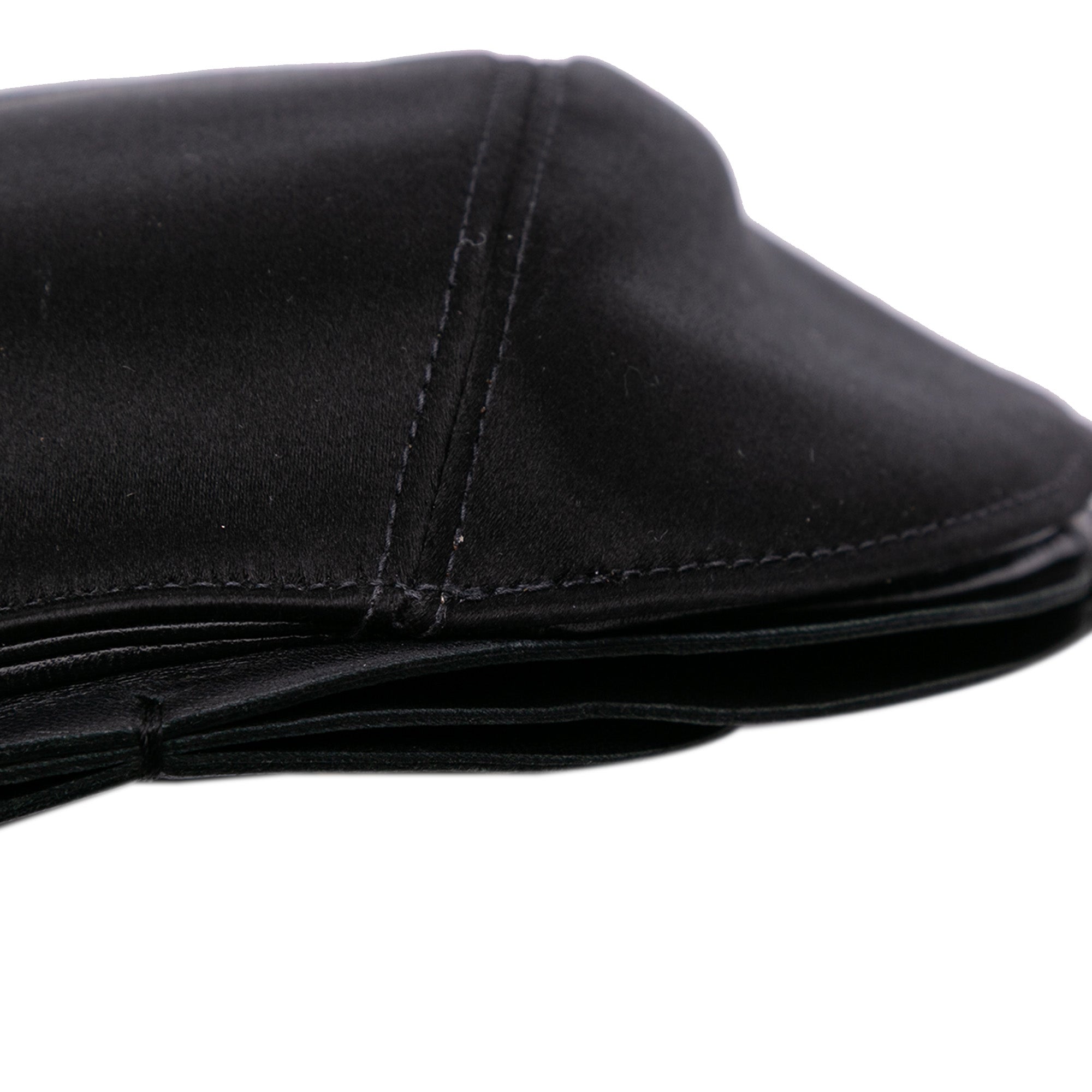 Lambskin and Satin Camellia Flower Evening Bag