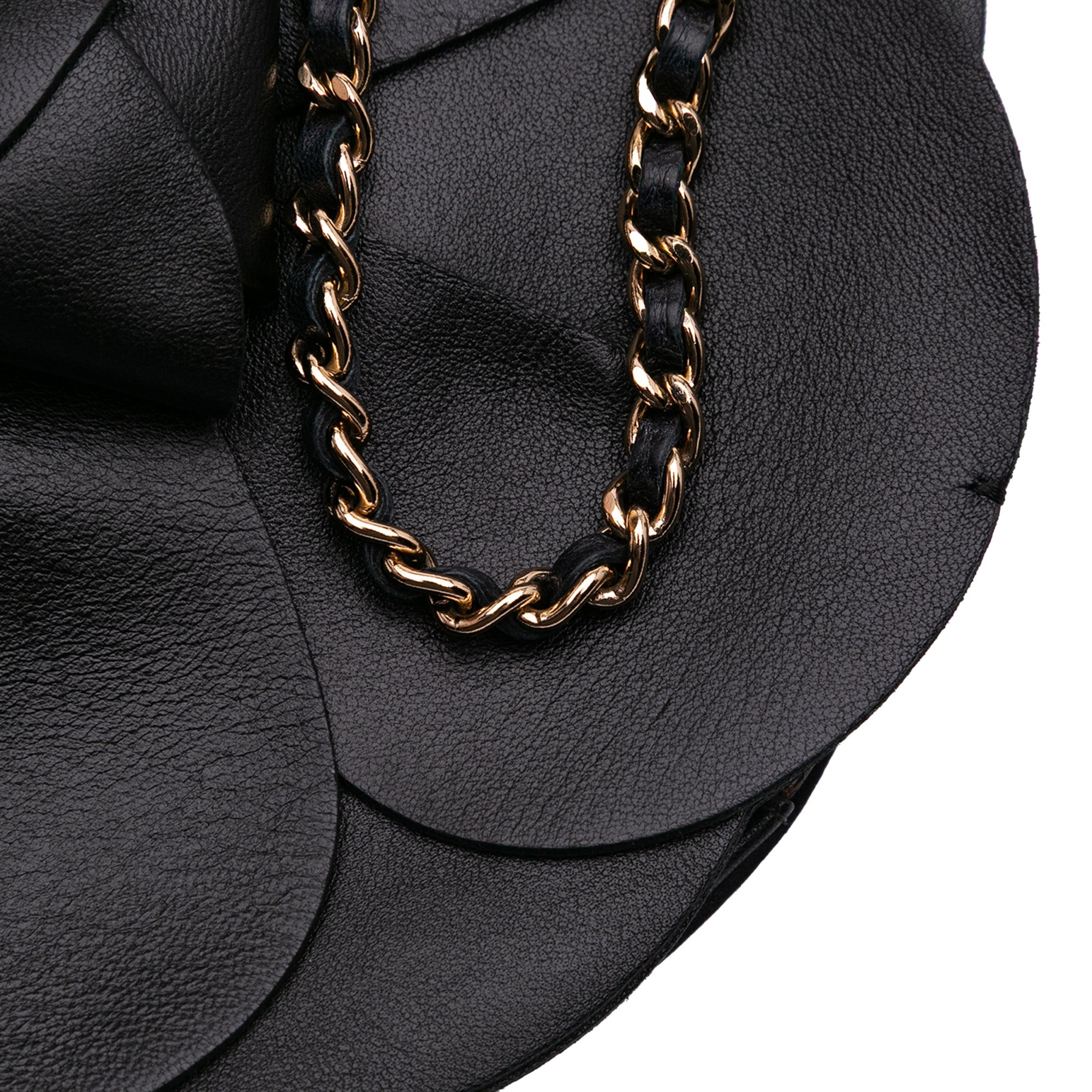 Lambskin and Satin Camellia Flower Evening Bag