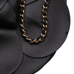Lambskin and Satin Camellia Flower Evening Bag