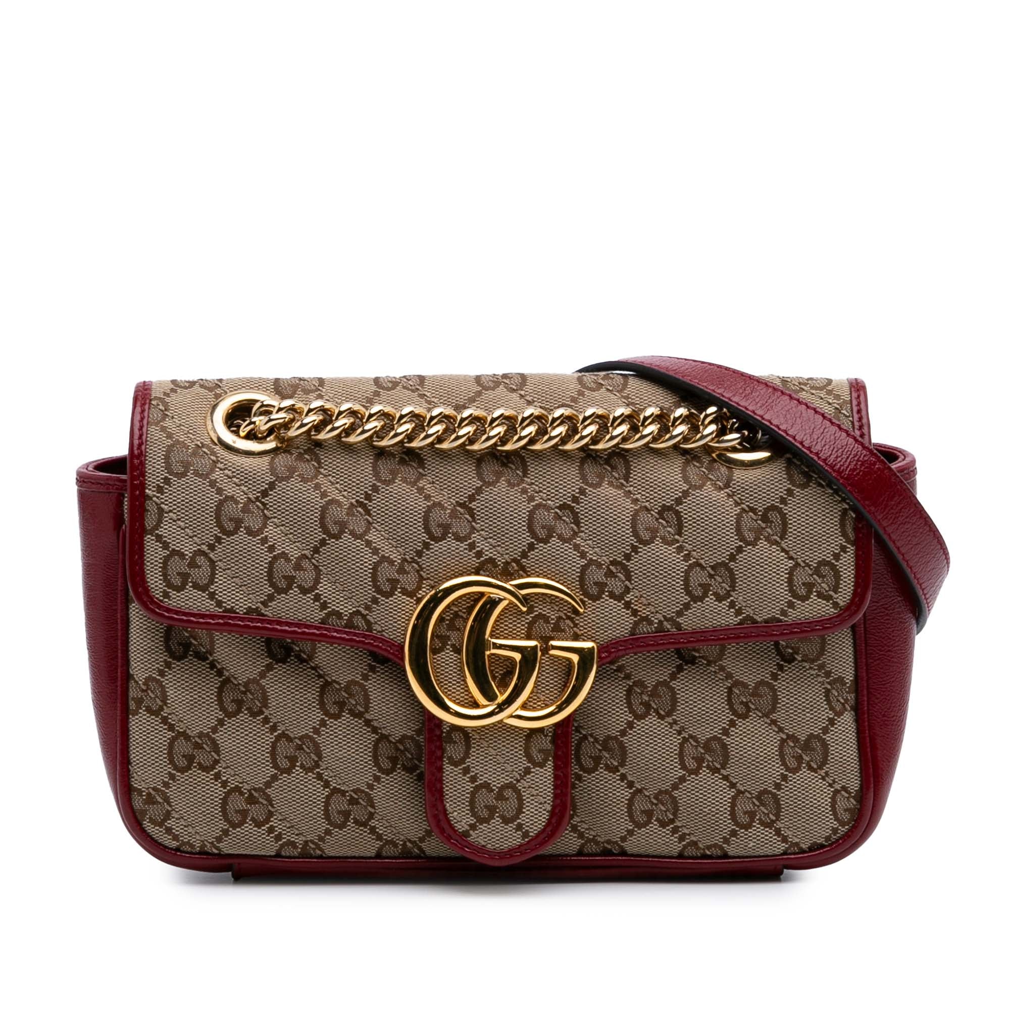 Mini GG Marmont Matelasse Canvas Flap Crossbody