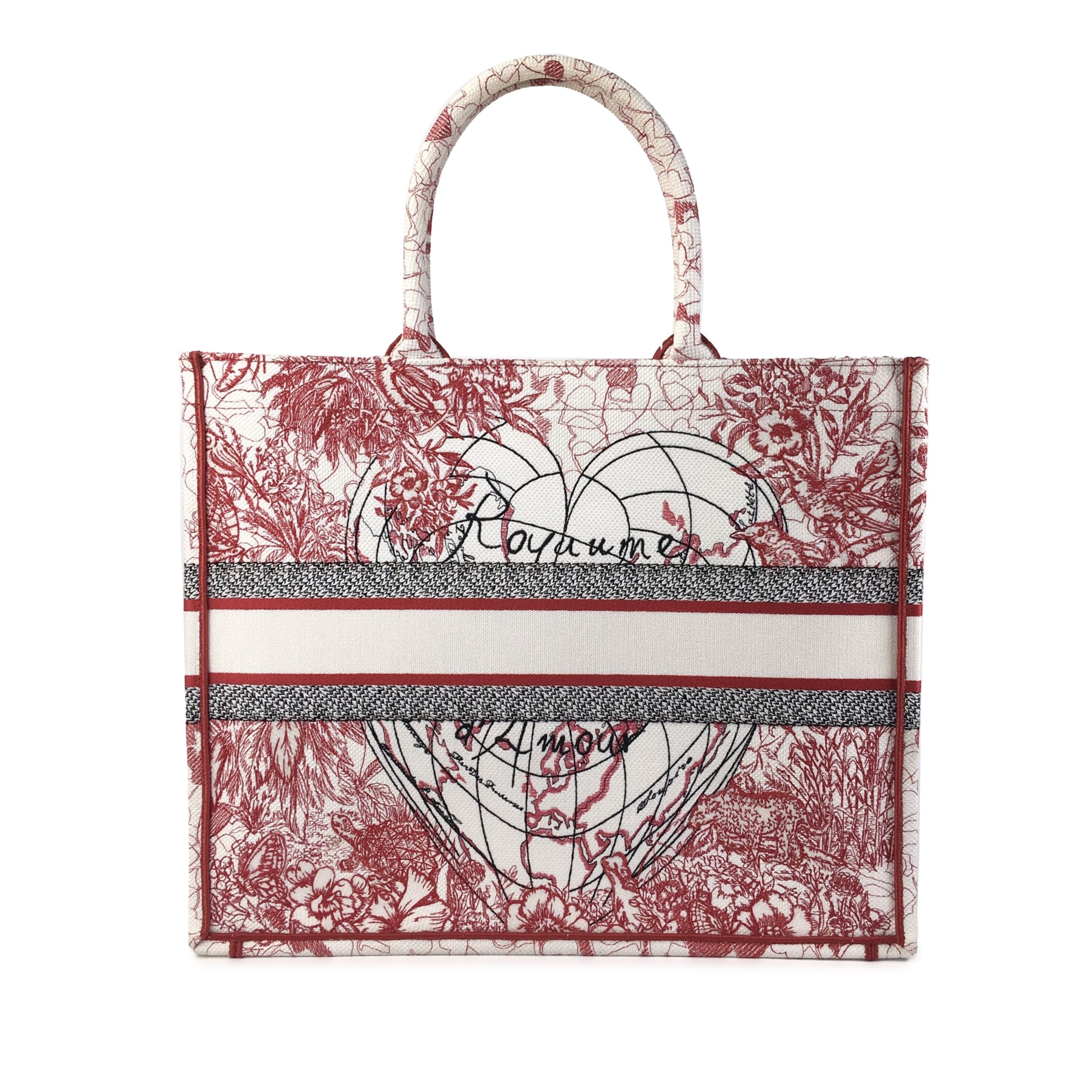 Large D-Royaume d'Amour Embroidered Book Tote_4