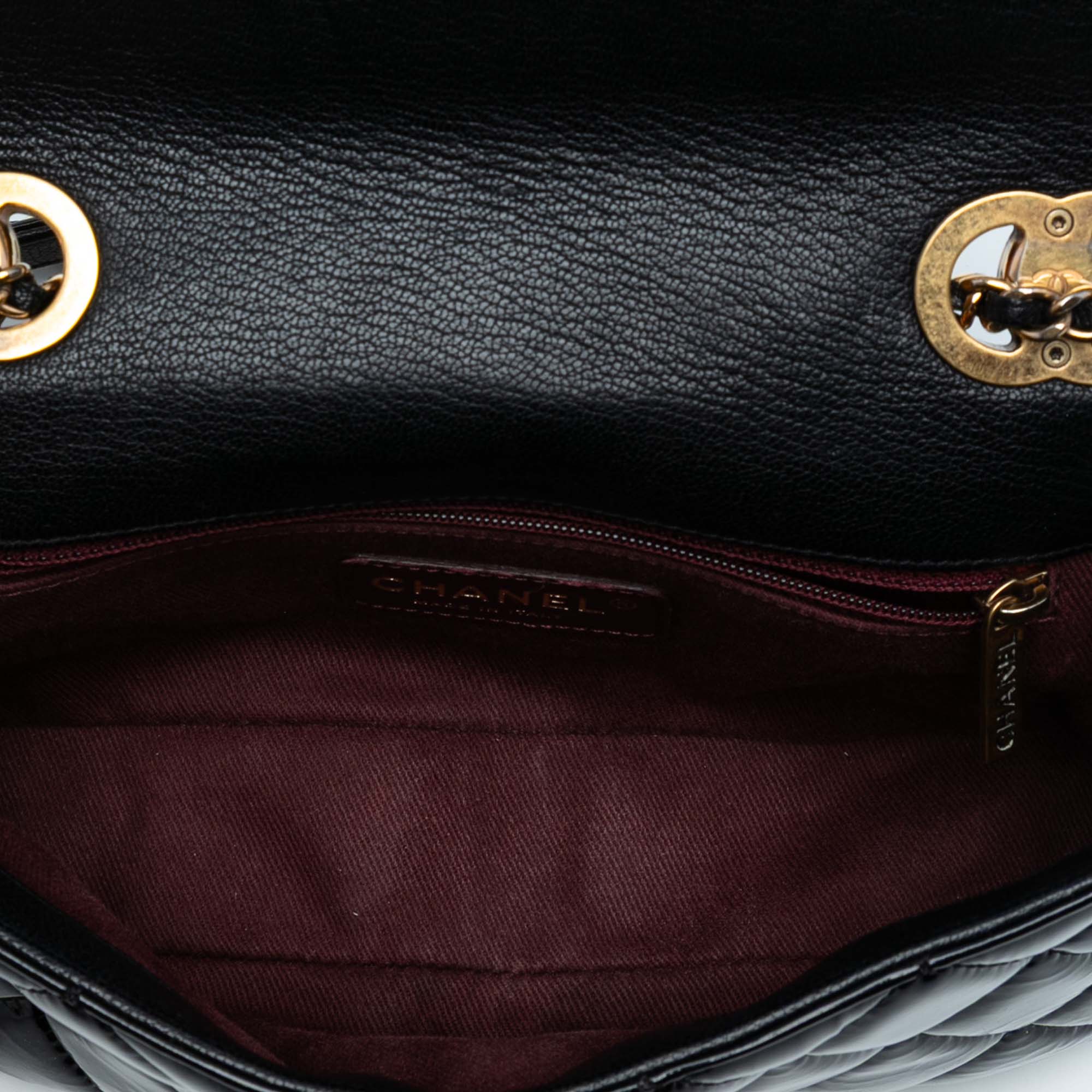 Paris-Salzburg Small Patent and Goatskin CC Eyelet Flap