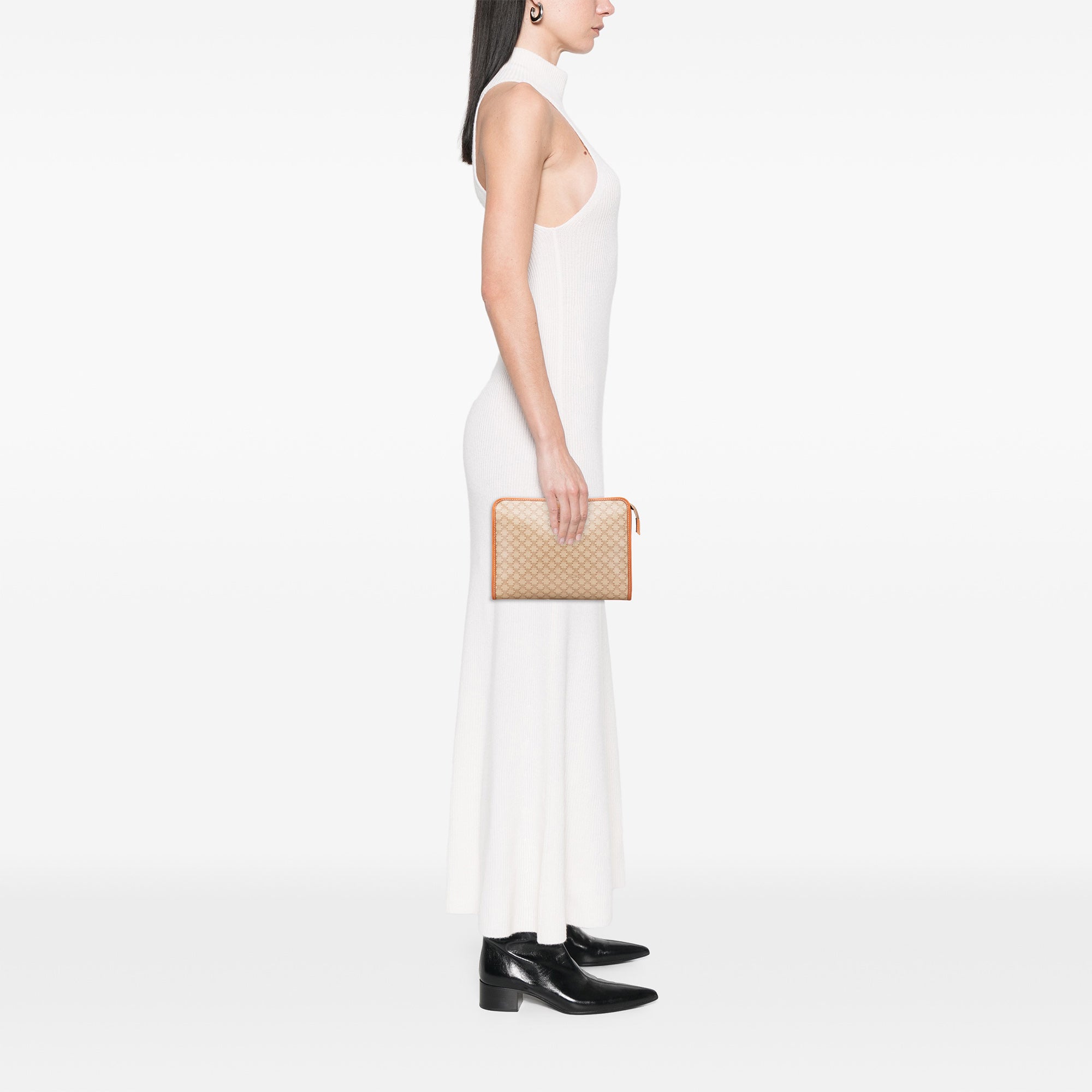 Macadam Coated Canvas Clutch