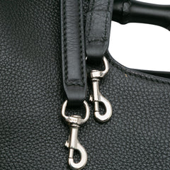 Medium Calfskin Bamboo Daily Shopper Satchel