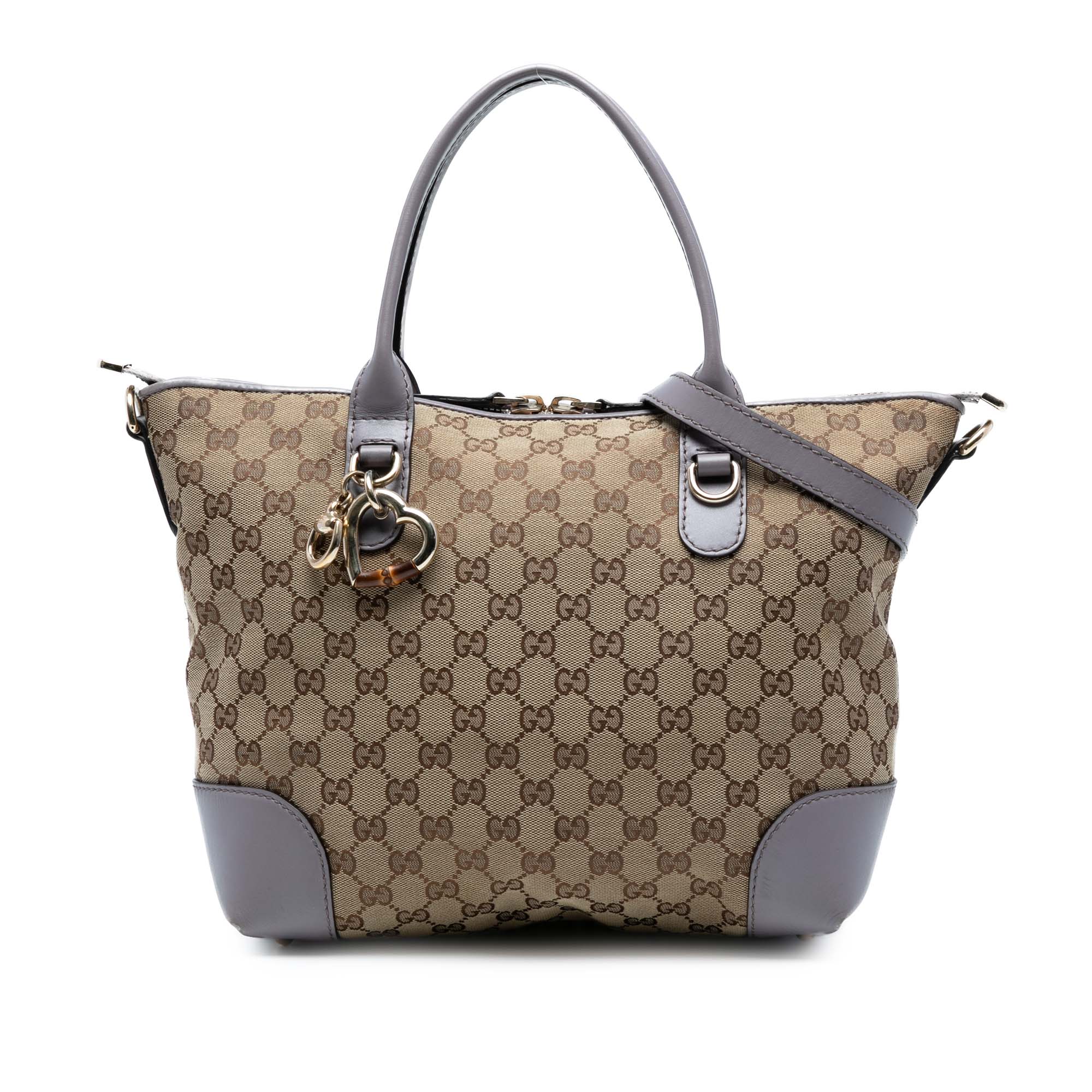 GG Canvas Heart Bit Satchel