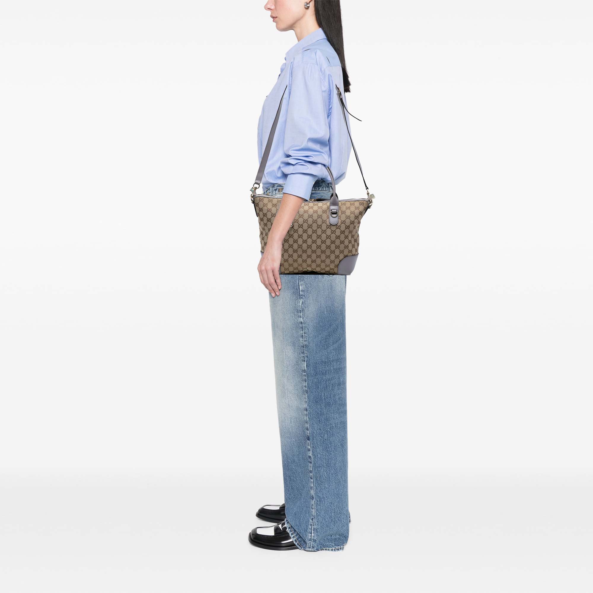 GG Canvas Heart Bit Satchel