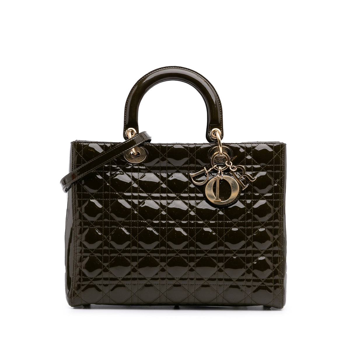 Large Patent Cannage Lady Dior