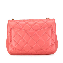 Mini Square Classic Lambskin Pearl Crush Flap