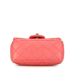 Mini Square Classic Lambskin Pearl Crush Flap