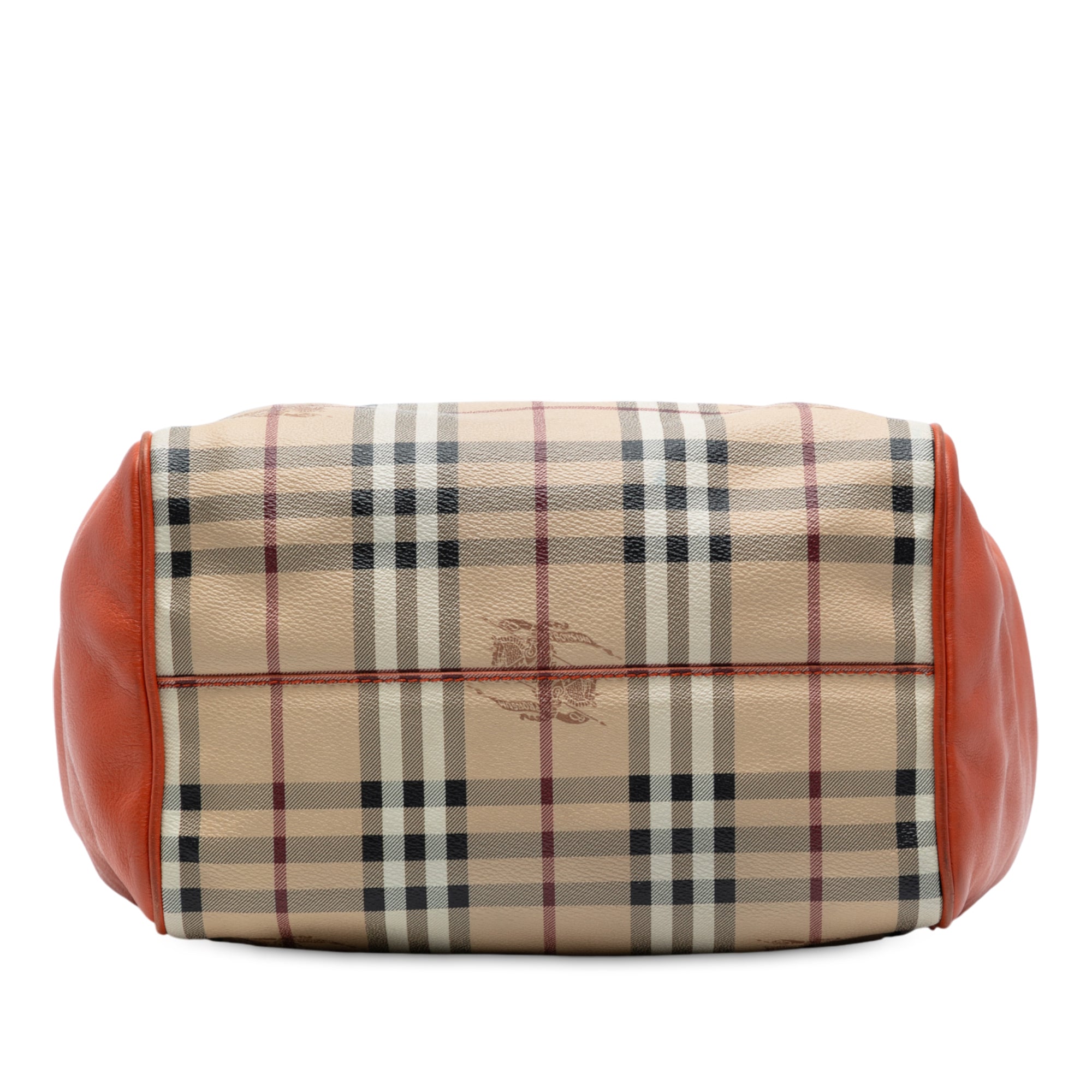 Small Leather Trimmed Haymarket Check Coated Canvas Canterbury Tote