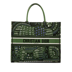 Large Canvas Embroidered Elephant Book Tote